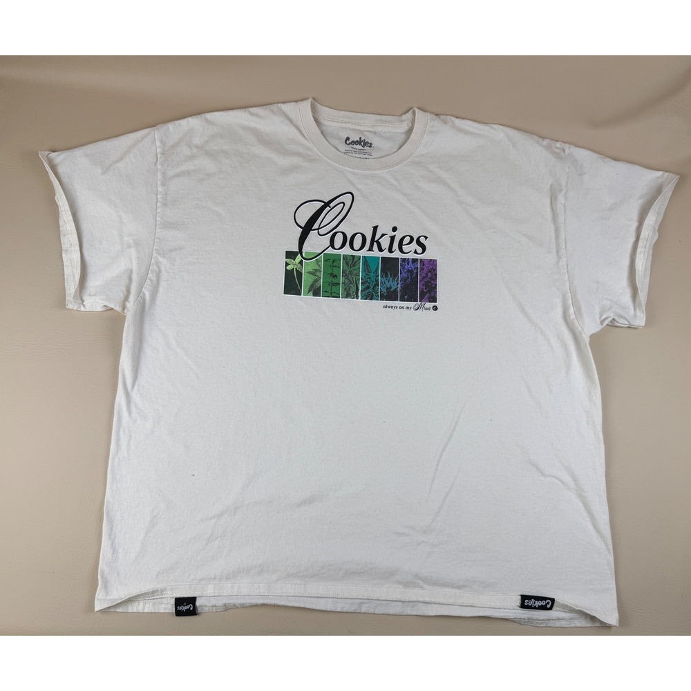 Cookies 4X Graphic Tee Streetwear Cotton Always on My Mind Botanical Cream